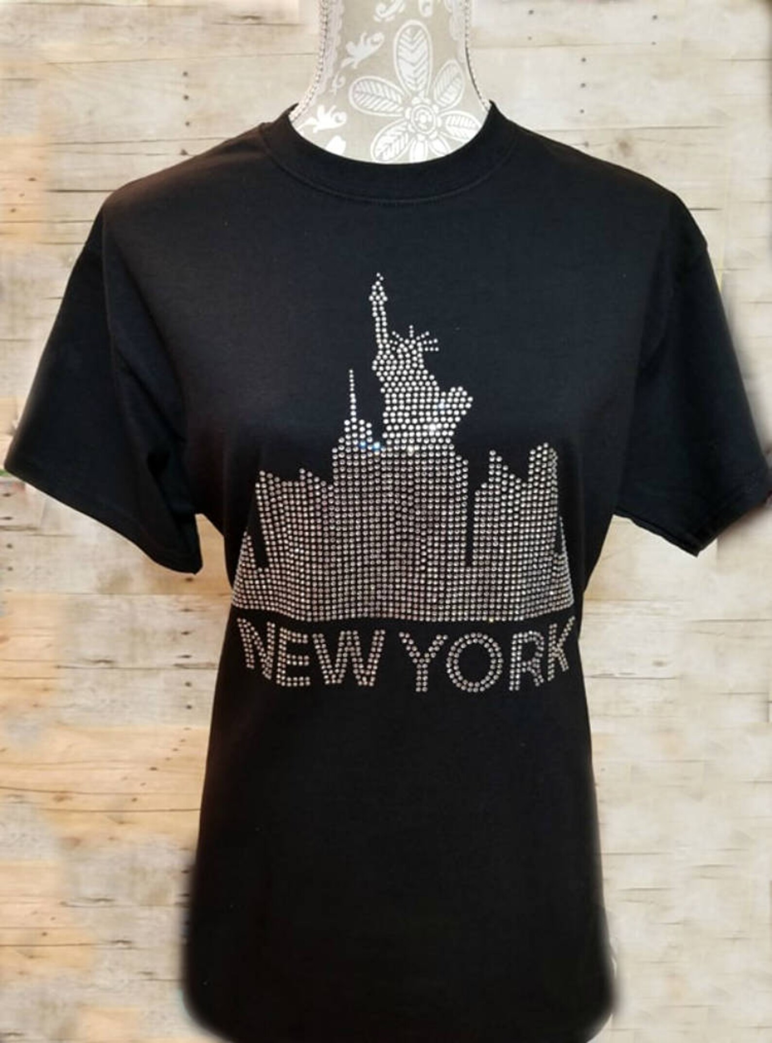 New York City Rhinestone T Shirt Bling New York Shirt NY Etsy