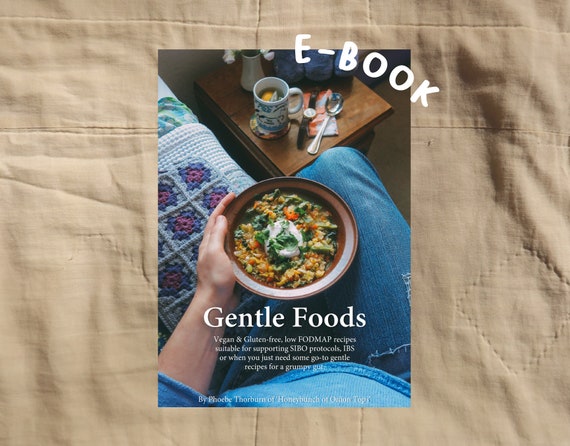 Gentle Foods Ebook | 30 Vegan & Gluten-Free Low FODMAP (SIBO friendly) go-to recipes for a grumpy gut.