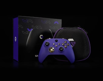 Gamenetics Custom Official Wireless Bluetooth Controller for Xbox Series X/S - Un-Modded - Video Gamepad Remote (Purple Gold)
