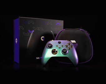 Gamenetics Custom Official Wireless Bluetooth Controller for Xbox Series X/S - Un-Modded - Video Gamepad Remote (Colorshift Green Purple)