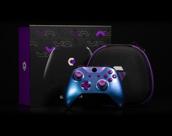 Gamenetics Custom Wireless Bluetooth Controller for Xbox Series X/S and Xbox One Console  - Video Gamepad Remote Chameleon Blue Purple