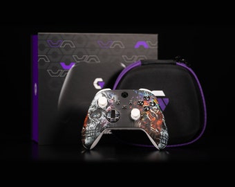 Gamenetics Custom Official Wireless Bluetooth Controller for Xbox Series X/S - Un-Modded - Video Gamepad Remote (Tiger Skull)