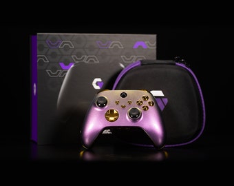 Gamenetics Custom Official Wireless Bluetooth Controller for Xbox Series X/S - Un-Modded - Video Gamepad Remote (Colorshift Pink Gold)