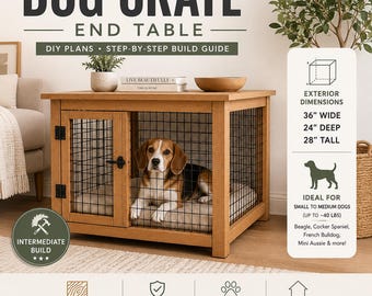 Progetti moderni per tavolino da cuccia per cani / Stile di arredamento per cuccia da interno / Costruzione fai-da-te di mobili per cuccia per cani / Istruzioni in PDF passo passo