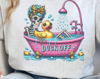 Ente weg vom Skelett Baumwoll-T-Shirt / lustiges Skelett-T-Shirt / Shirt für psychische Gesundheit