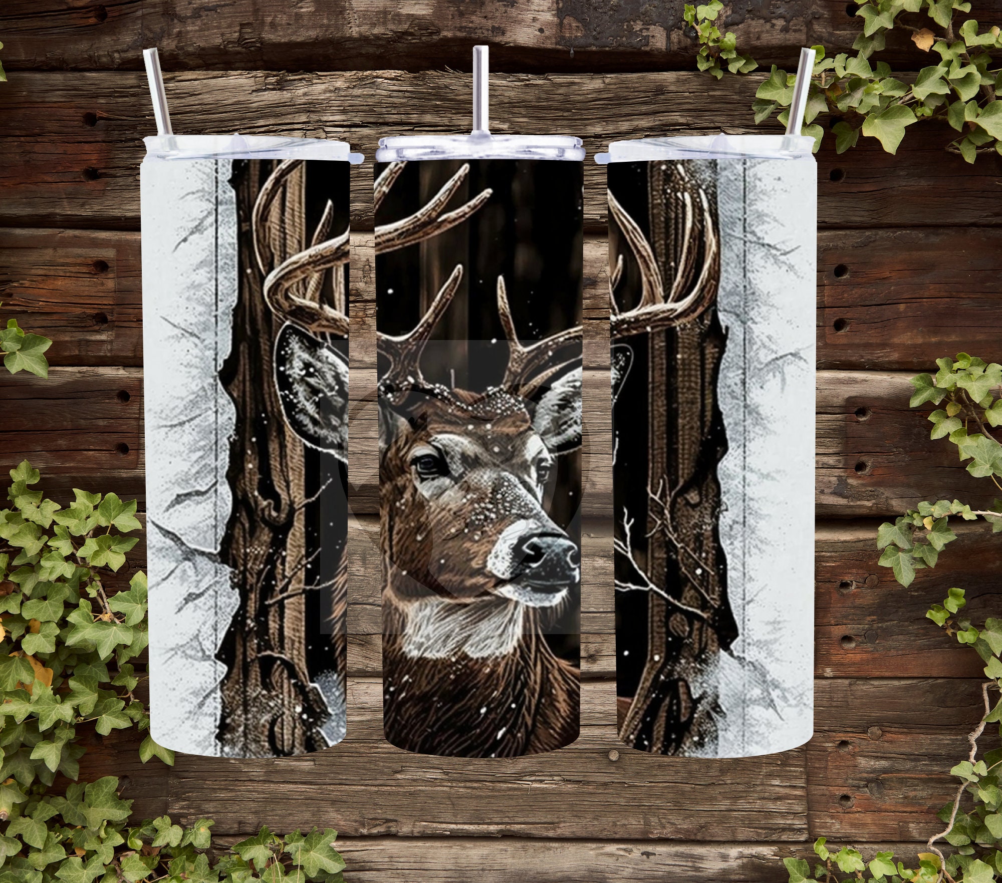 Deer 20oz. Skinny Tumbler Sublimation Design Digital Downloadable PNG ...