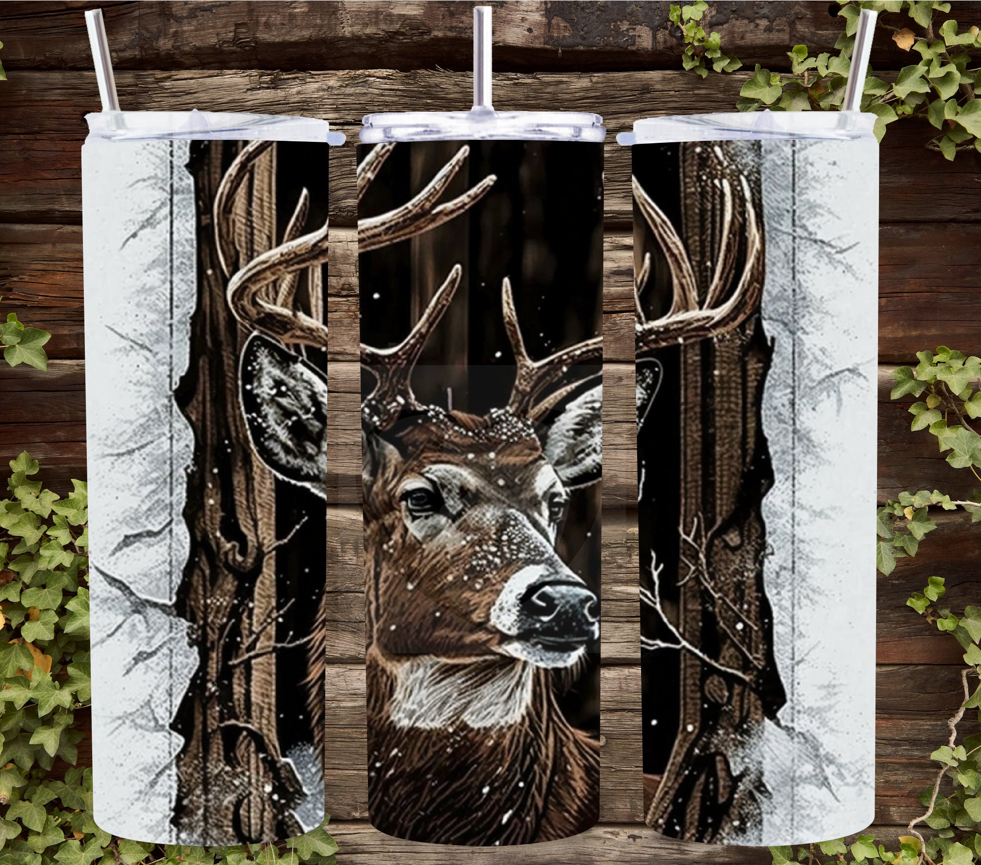 Deer 20oz. Skinny Tumbler Sublimation Design Digital Downloadable PNG ...