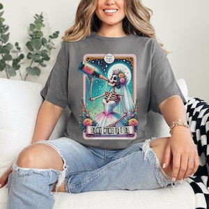T-shirt en coton pour mariée ivre/T-shirt pour mère amusant/T-shirt avec cartes de tarot amusantes/T-shirt avec boisson pour maman/T-shirt à vin