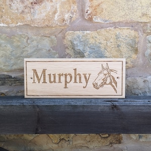 Solid Oak Stable Sign