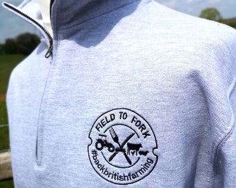 Field to Fork / Back British Farming 1/4 Zip Sweatshirt