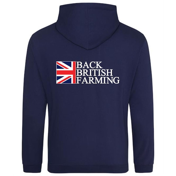 Back British Farming Flag Hoodie/ Farming Hoodie/Support British Farmers/ Personalised Hoodie/ #Backbritishfarming