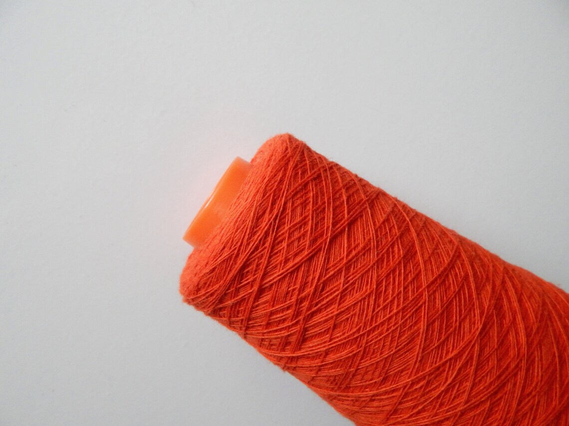 Brightorange merino yarn 130 gr red lace wool crochet yarn Etsy