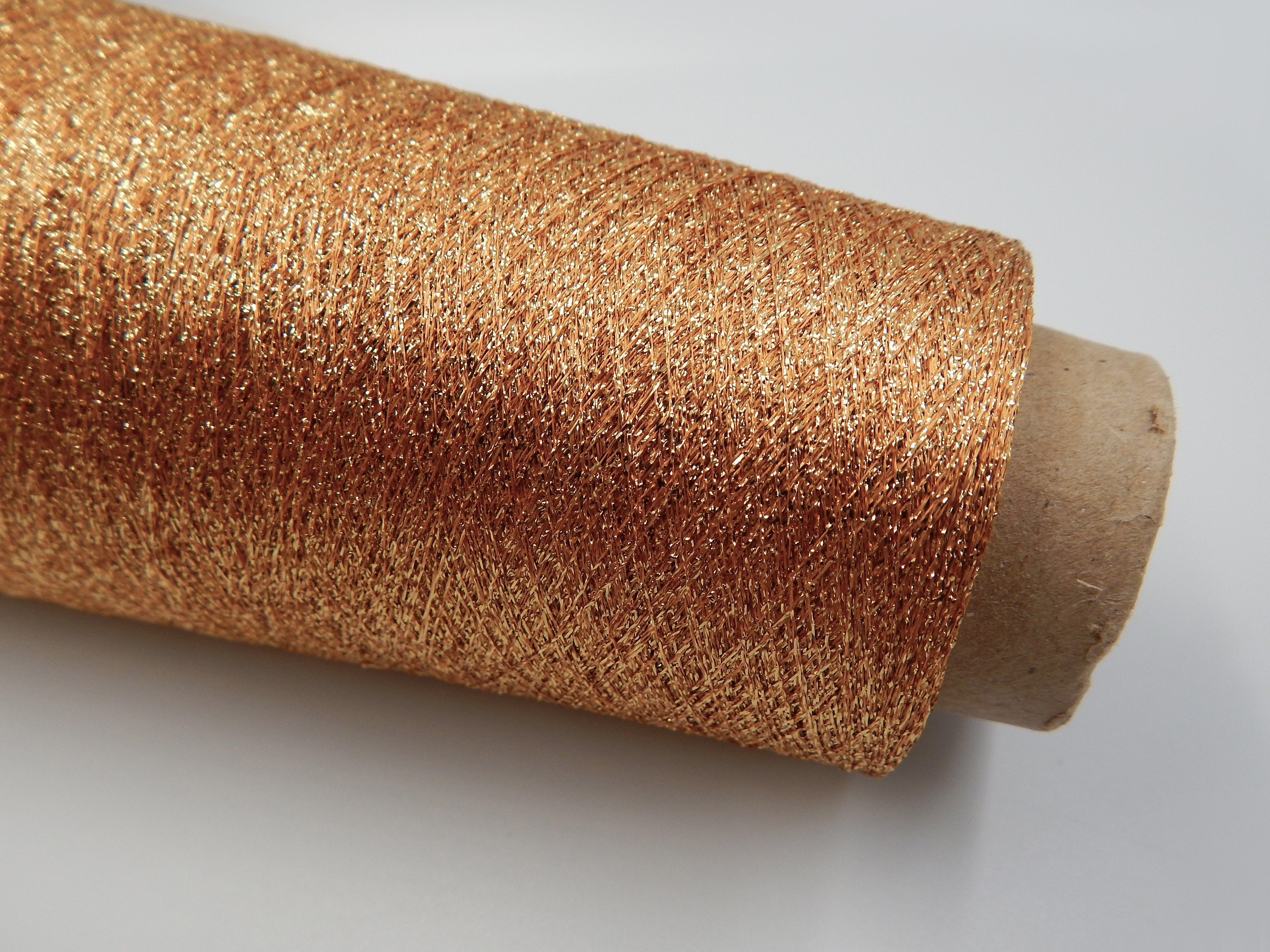 Bronze lace yarn with metallic crochet yarn yellow lurex Etsy