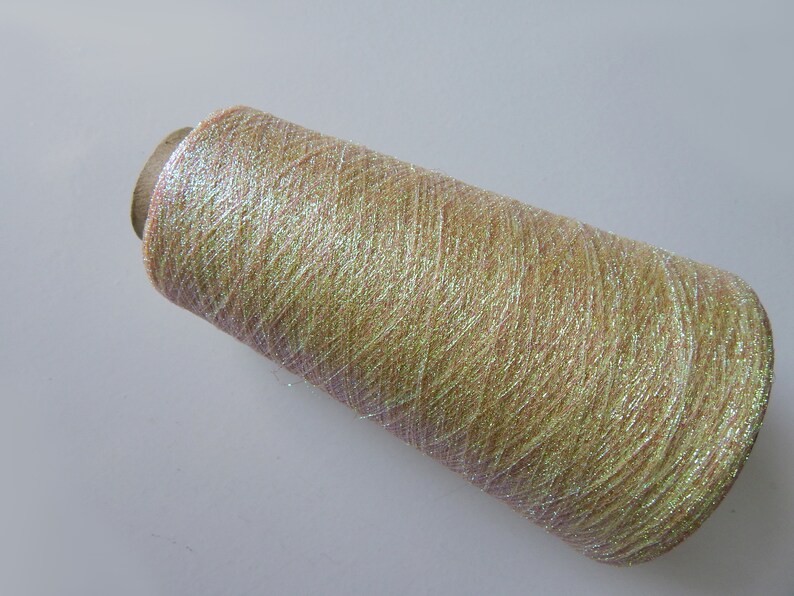 Yellow sparkling metallic yarn lightyellow glitter yarn Etsy