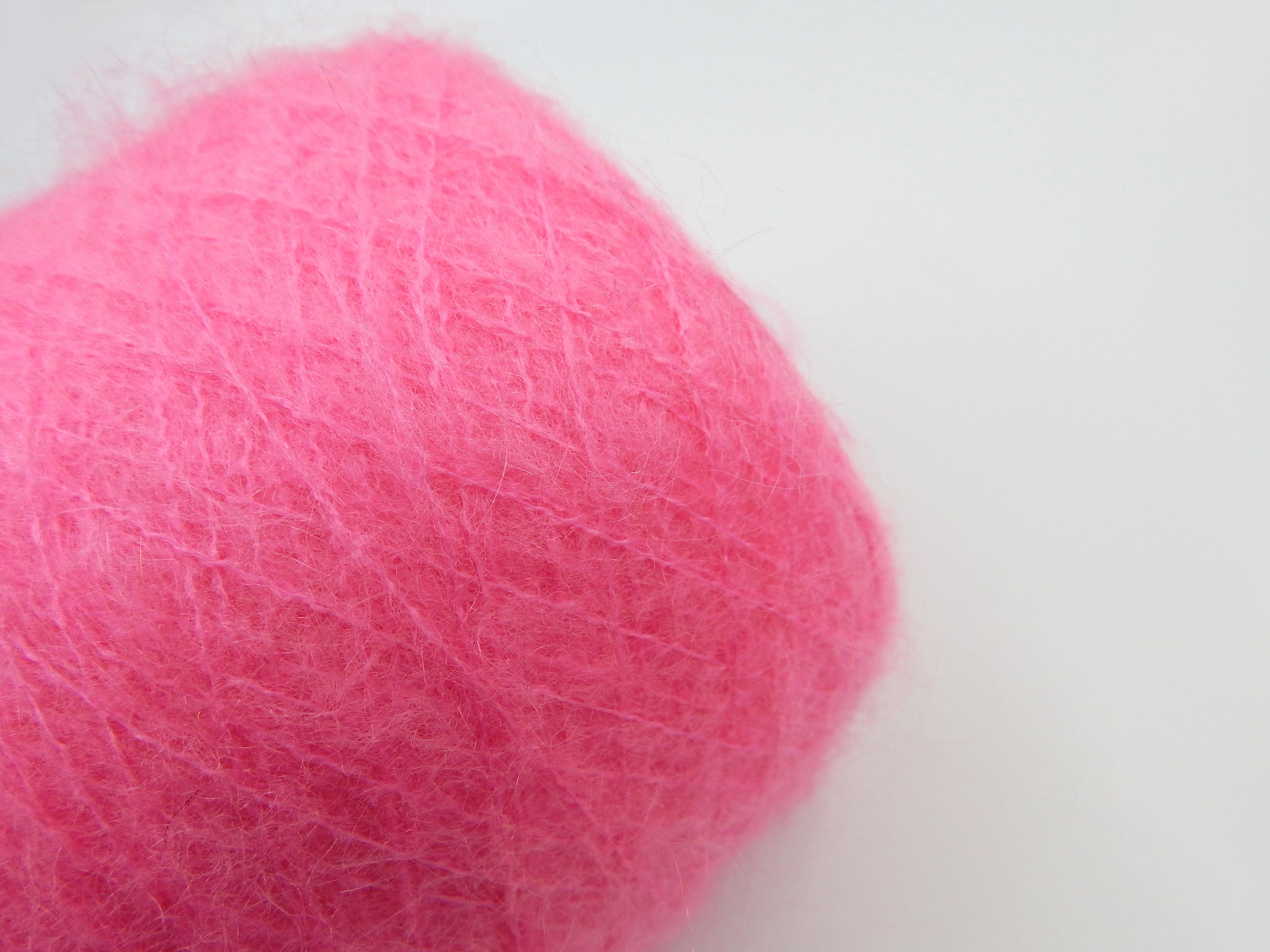 Brightpink kidmohair yarn baby pink mohair yarn hand Etsy
