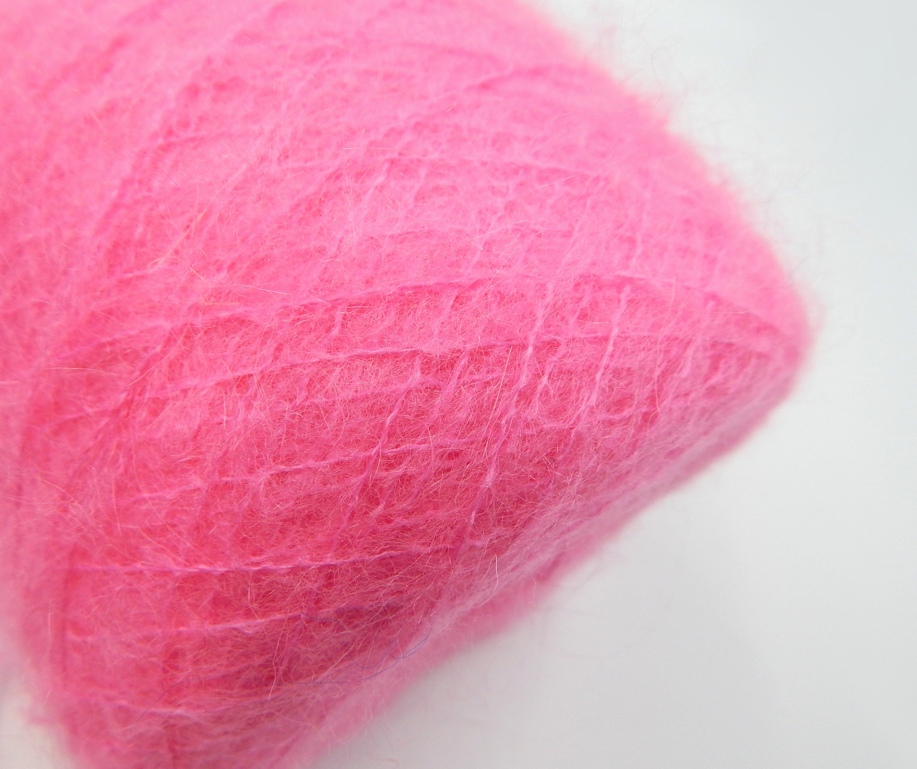 Brightpink kidmohair yarn baby pink mohair yarn hand Etsy