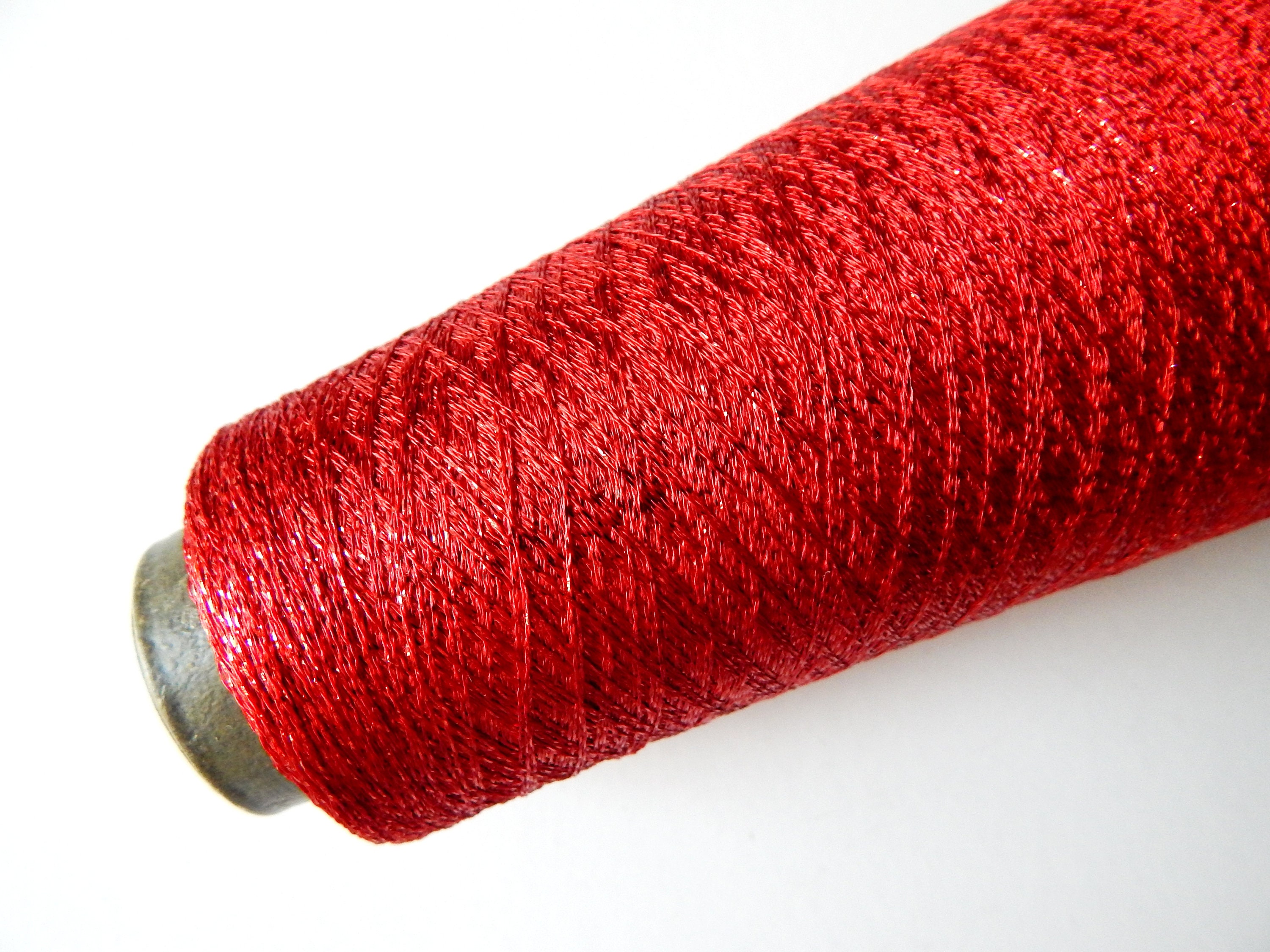 Cherry viscose with lurex crochet yarn red sparkling yarn Etsy