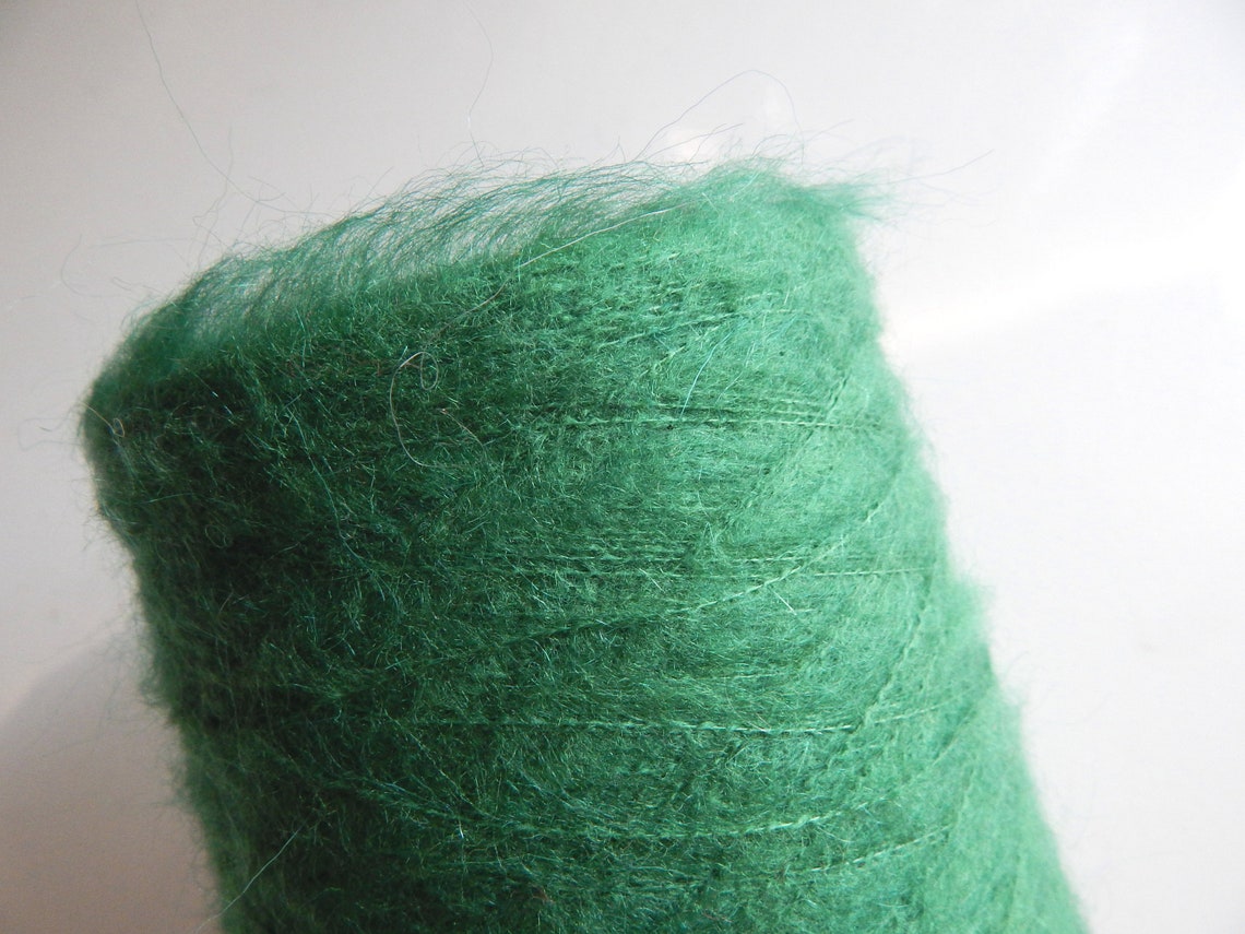 Kid-mohair green yarn green grass mohair emerald lace | Etsy