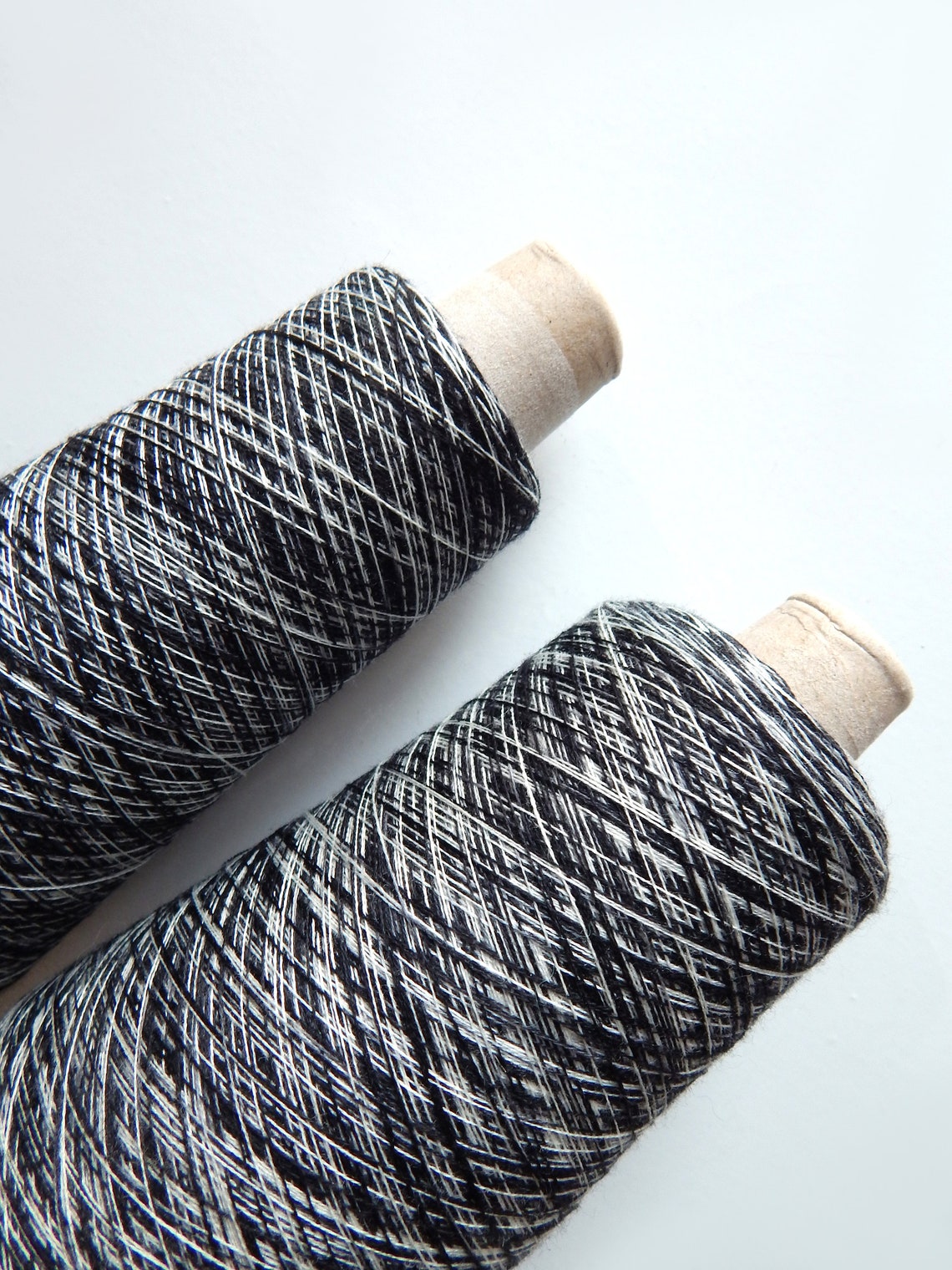 100% merino black-white yarn melange lace wool hand knitting | Etsy