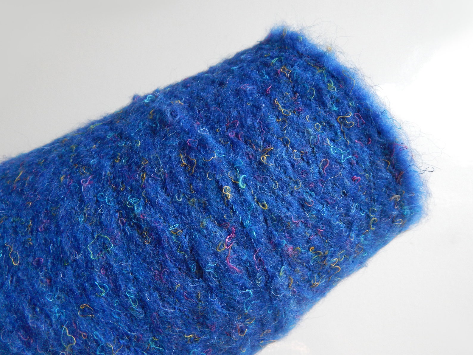 Mohair blue fantasy yarn bright-blue wool crochet yarn hand | Etsy