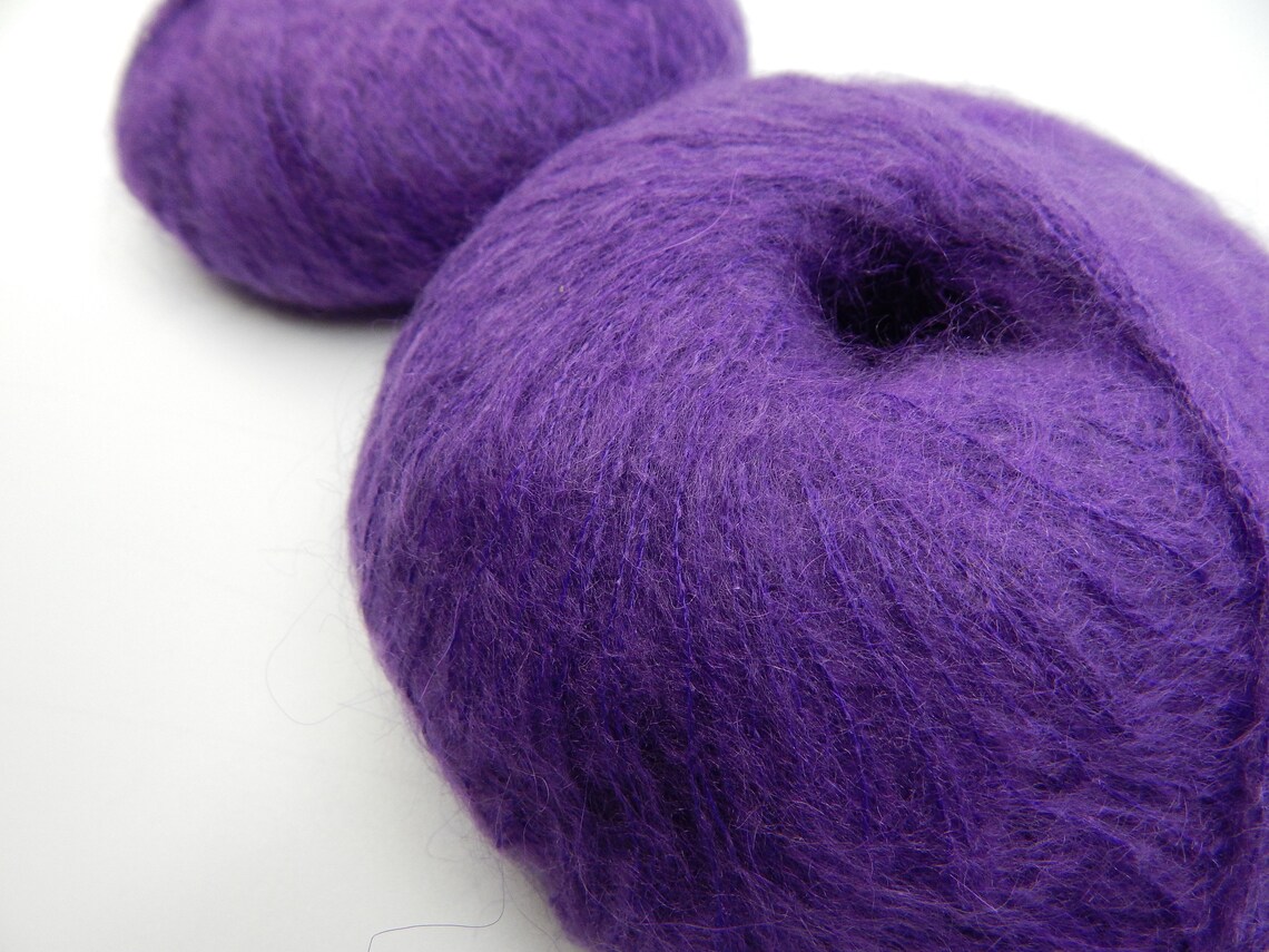 Violet kidmohair yarn Italian mohair yarn purple mohair Etsy