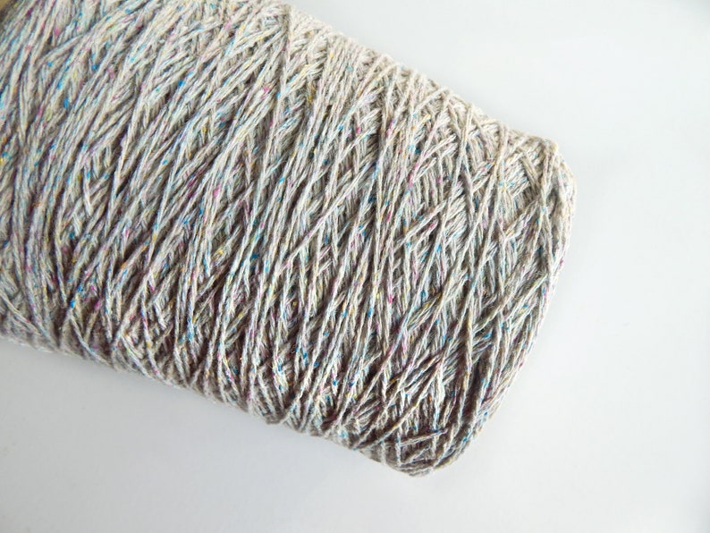 machine knitting crochet yarn merino silk yarn off-white wool yarn Italian yarn weaving yarn Light-grey tweed yarn hand knitting yarn