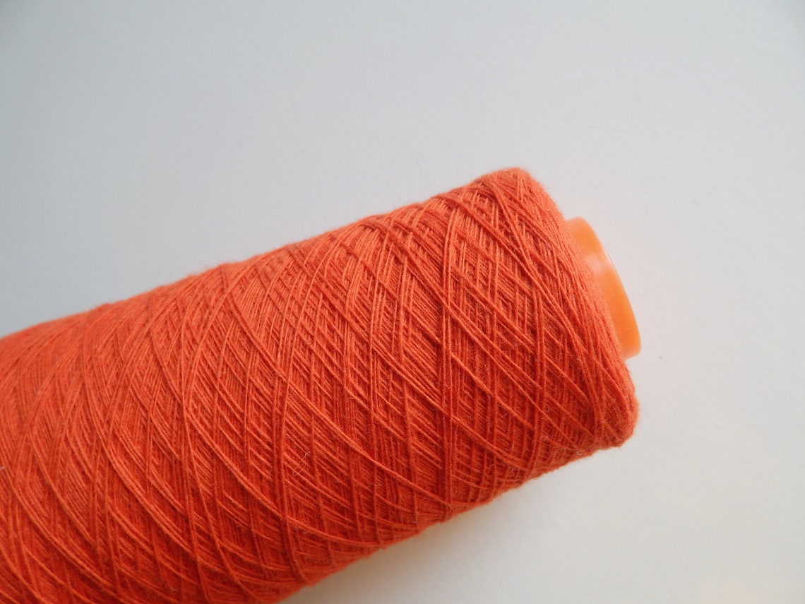 Brightorange merino yarn 130 gr red lace wool crochet yarn Etsy