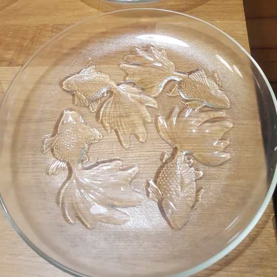 Koi Fish Glass Plates Set of 4. Etsy