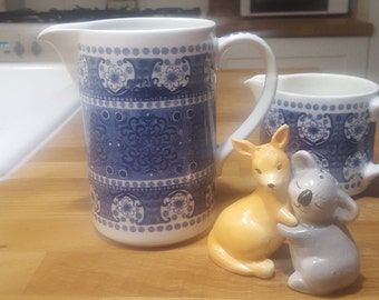 Arabia Finland, BLUE ALI,  Tall Jug, Raija Uosikkinen.