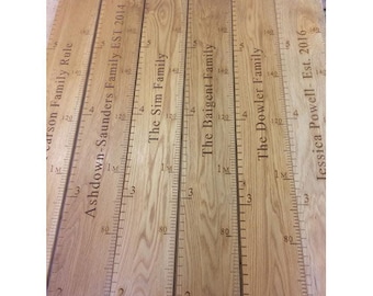 Solid Oak Engraved Height Chart Ruler