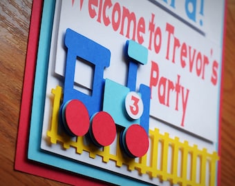 Train Themed Welcome Door Sign, Birthday Party Decorations