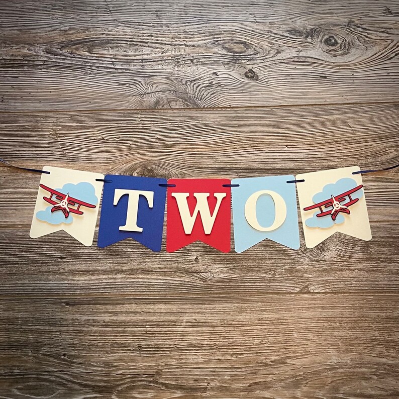 TWO highchair banner option. 5 flags total and made smaller than original birthday banner.