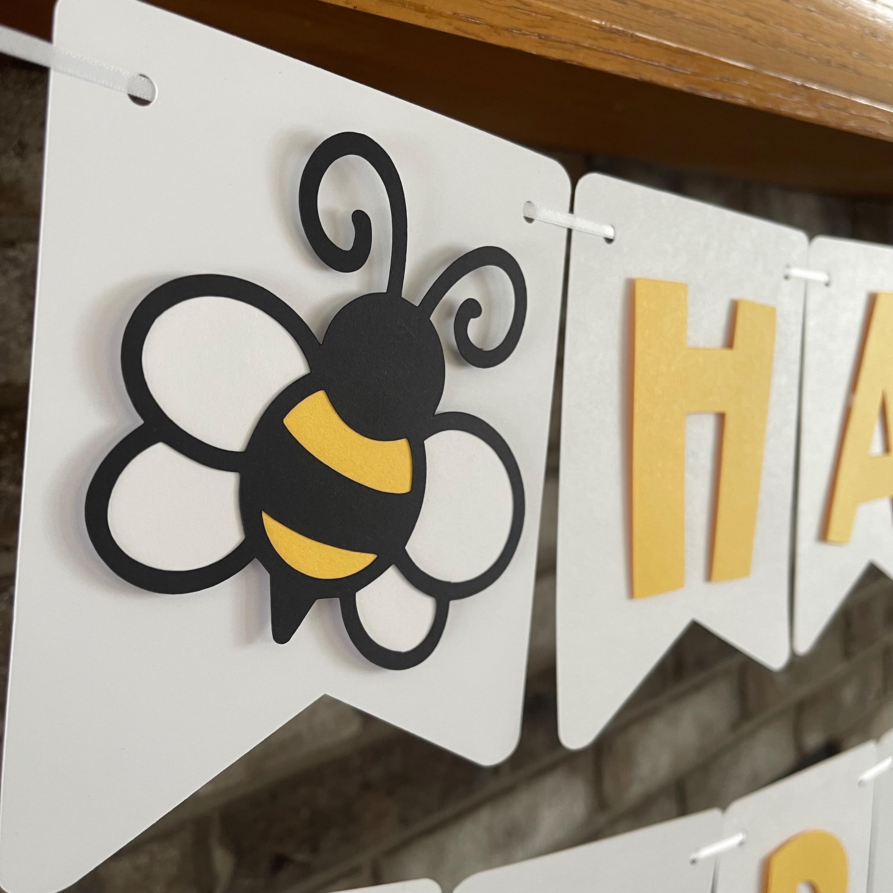 Bee Happy Birthday Banner, Bumblebee Party Sign - Etsy