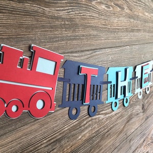 Train Birthday Banner, Choo Choo Im Two, Train Themed Party Decorations