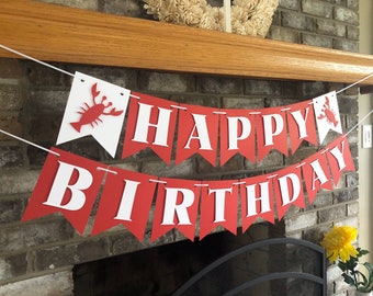 Crawfish Boil Themed Banner, Lobster Party Garland, Let's Get Crackin