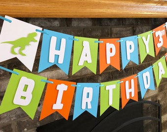 Dinosaur Birthday Banner, Dinosaur Themed Party Decorations