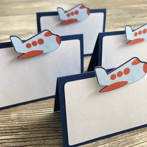 Airplane Food Tents Time Flies Theme Pilot Party Place Cards Aviation Themed Party