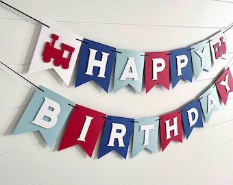 Train Happy Birthday Banner, Chugga Choo Party Theme