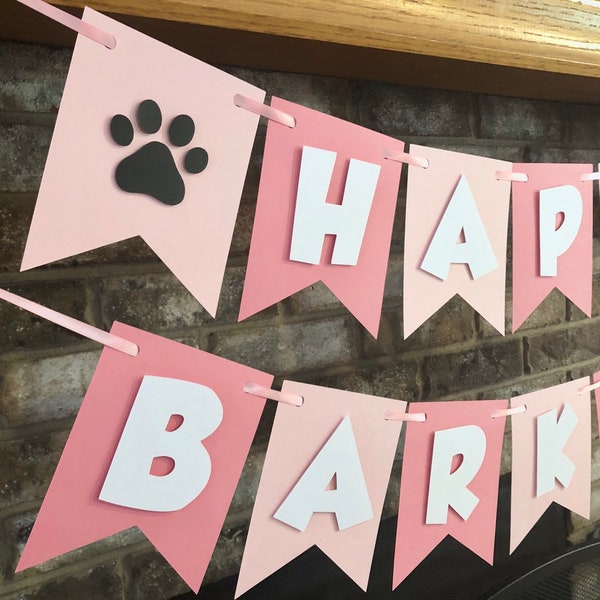 Happy Barkday Dog Banner, Dog Themed Party, Paw Decorations, Happy Birthday Pawty
