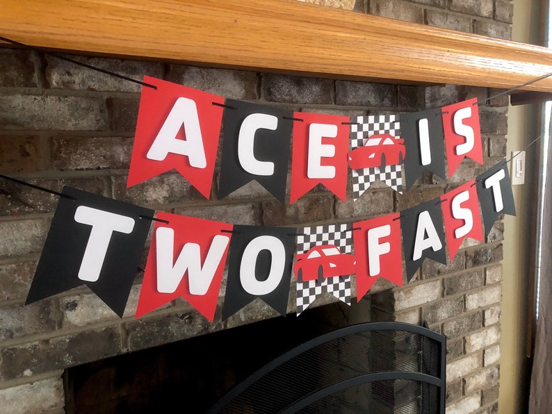 two-fast-birthday-banner-personalized-race-car-party-theme-etsy
