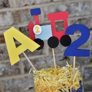Train Birthday Centerpiece Sticks: Handmade Party Decorations