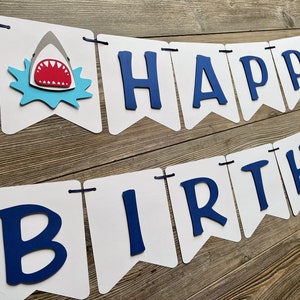 Shark Birthday Banner, Big One Party