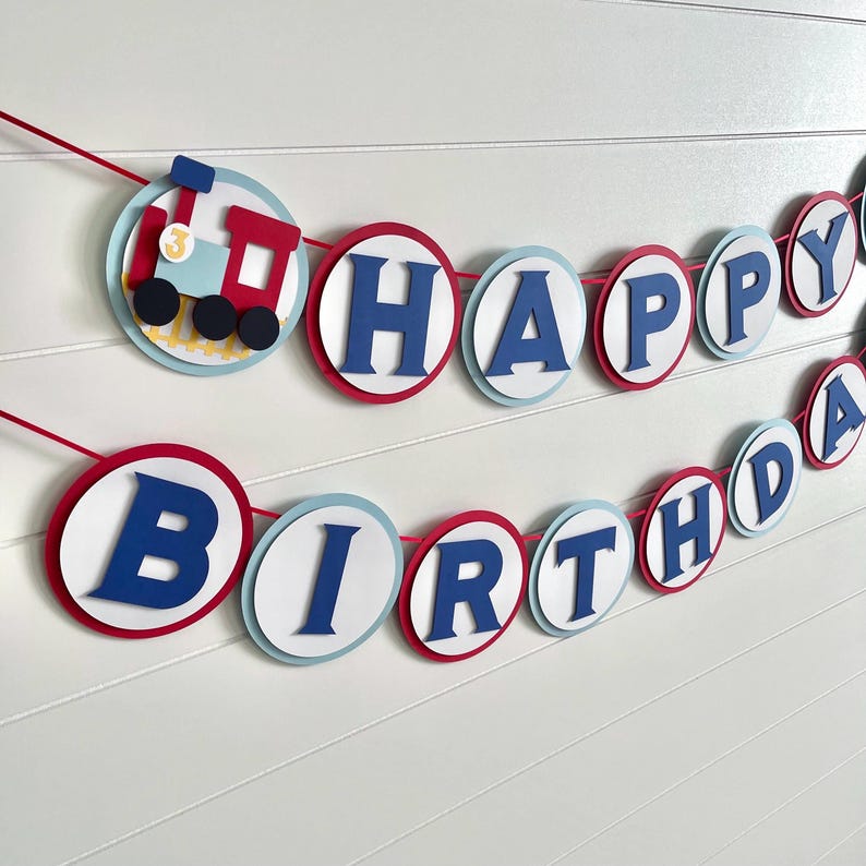 Happy Birthday Train Banner, All Aboard Sign, Conductor Party Theme - Etsy