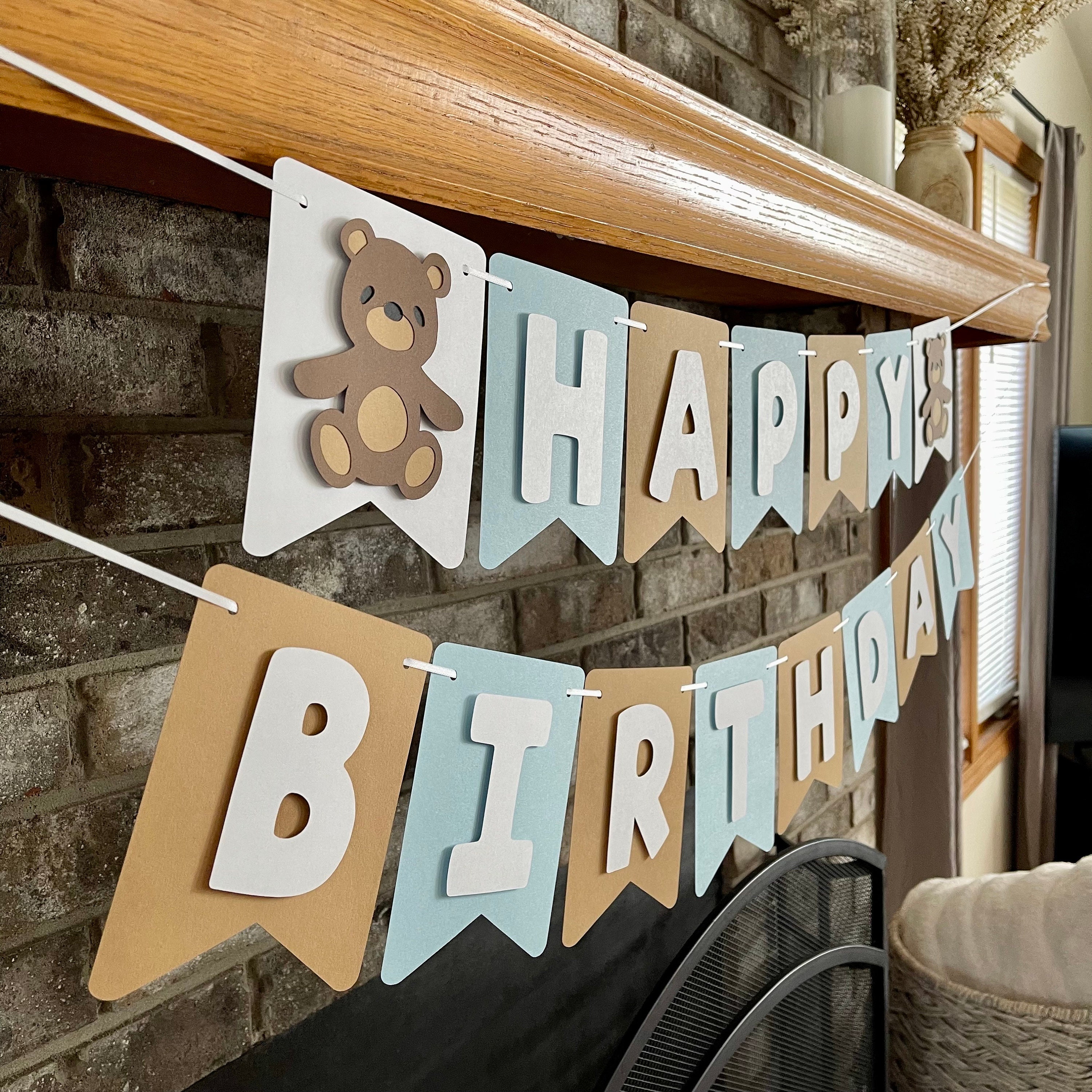 Bear Happy Birthday Banner, Beary First Party Theme, Baby's 1st Year - Etsy