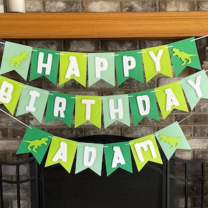 Dinosaur Happy Birthday Banner, T-Rex Party Theme