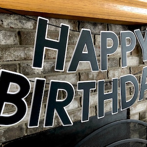 Black & White Birthday Banner: &quot;Over the Hill&quot; Party Decor