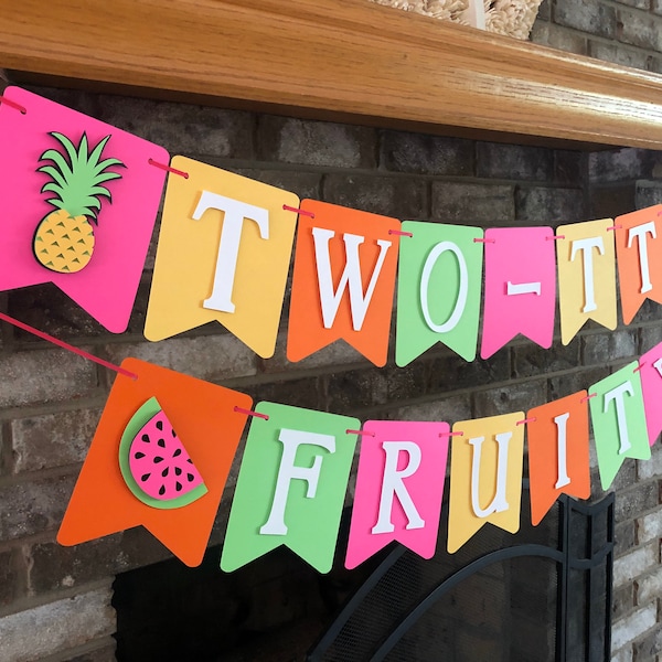 Two-tti Fruity Banner Tutti Fruity Birthday Party Happy 2nd Birthday