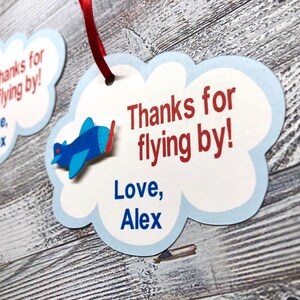 Airplane Birthday Treat Tags Personalized Airplane Thank You Hang Tags Aviation Party Theme Time Flies Decor