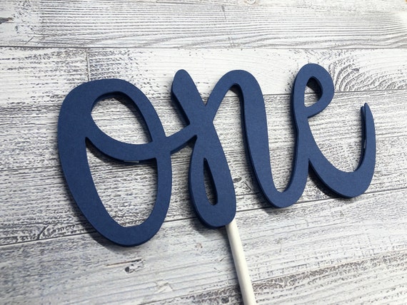 One Cake Topper Blue First Birthday Decoration 1 Smash - Etsy