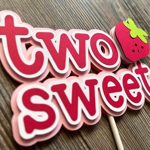 Strawberry Cake Topper Sweet One Two Sweet Berry Birthday Party Theme